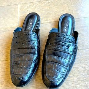 Aqua Black Crocodile Loafers